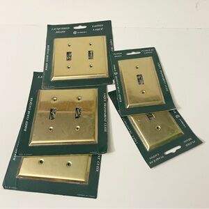 Vintage Lacquered Brass Switch Plate Lot Made in Canada